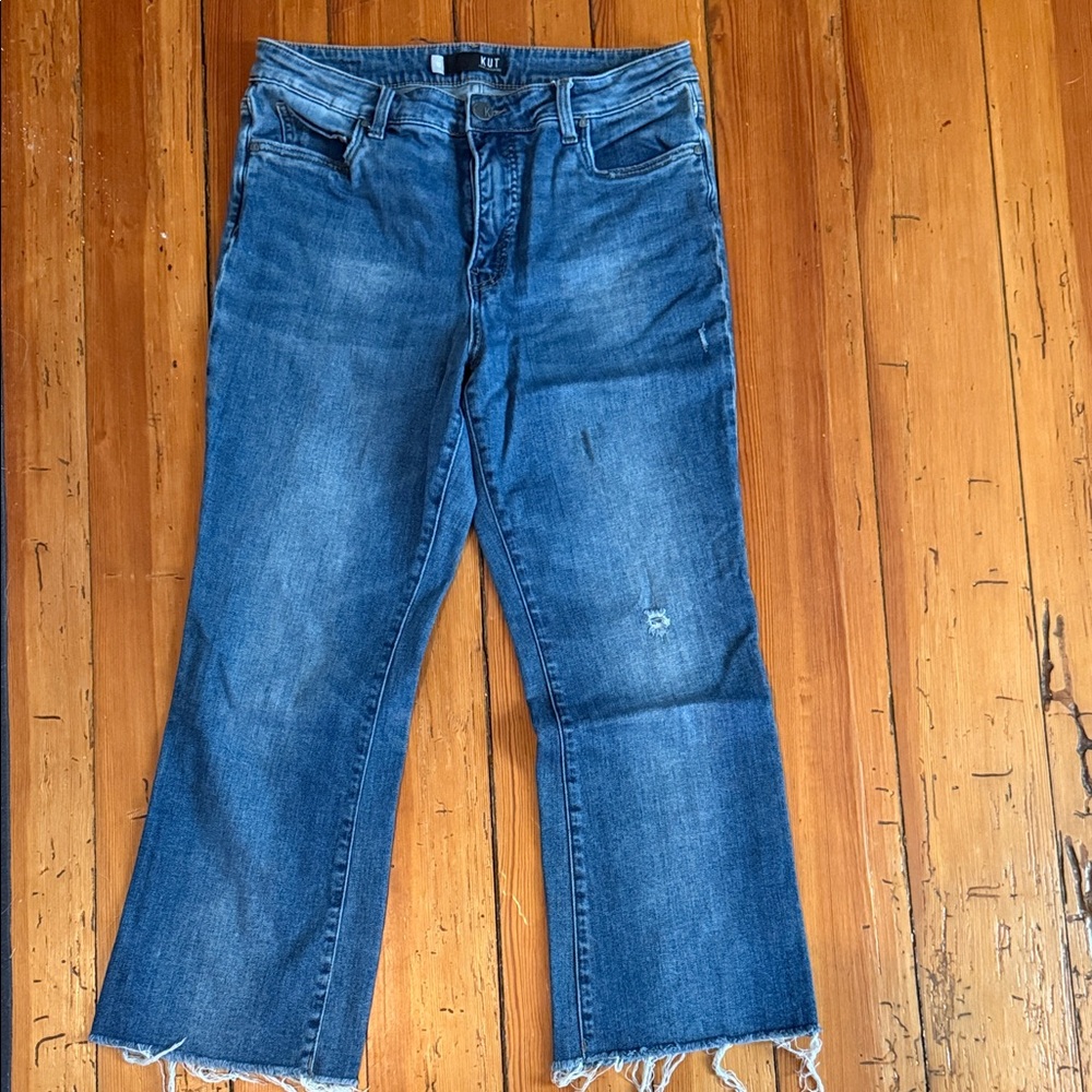 KUT wide leg cropped jeans